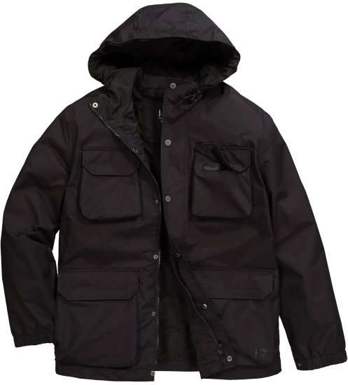 Jay-Pi Jacket Technical Weatherproof Stomach Fit Black - Kabátok - Nagyméretű Kabátok - 2XL-8XL