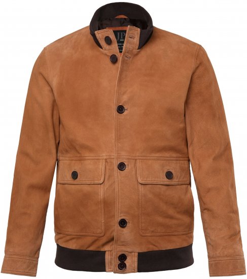 JP1880 Jacket Leather Lamb Nappa Brown - Kabátok - Nagyméretű Kabátok - 2XL-8XL