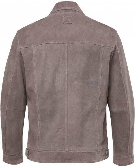 JP1880 Leather Jacket Lamskin Suede Grey - Kabátok - Nagyméretű Kabátok - 2XL-8XL