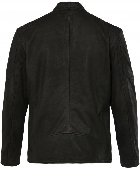 STHUGE Leather Biker Jacket Lamb Nappa Leather Black - Kabátok - Nagyméretű Kabátok - 2XL-8XL