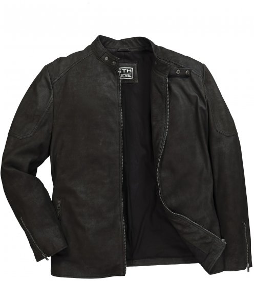 STHUGE Leather Biker Jacket Lamb Nappa Leather Black - Kabátok - Nagyméretű Kabátok - 2XL-8XL