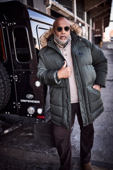 JP1880 Quilted Parka Lightweight and Warm with Faux Fur Hood Dark Green - Kabátok - Nagyméretű Kabátok - 2XL-8XL