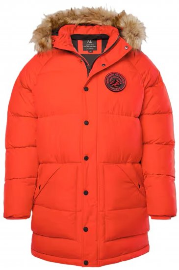 JP1880 Parka Quilted Faux Fur Hood Red - Kabátok - Nagyméretű Kabátok - 2XL-8XL