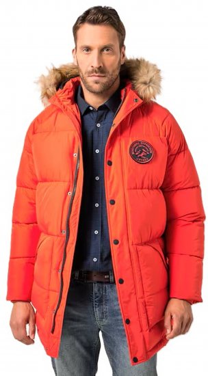 JP1880 Parka Quilted Faux Fur Hood Red - Kabátok - Nagyméretű Kabátok - 2XL-8XL