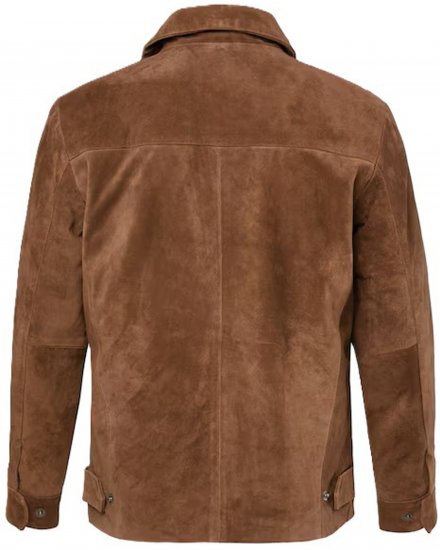 JP1880 Leather Jacket Genuine Cowhide Brown - Kabátok - Nagyméretű Kabátok - 2XL-8XL