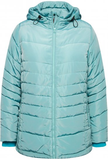 Ulla Popken Quilted Water Repellent Jacket Soft Turquoise - Dzsekik - 