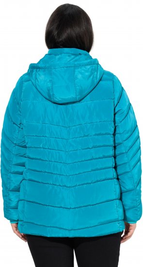 Ulla Popken Quilted Water Repellent Jacket Turquoise - Dzsekik - 