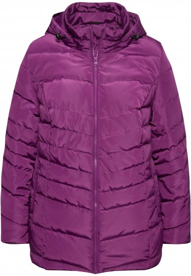 Ulla Popken Quilted Water Repellent Jacket Dark Purple - Dzsekik - 