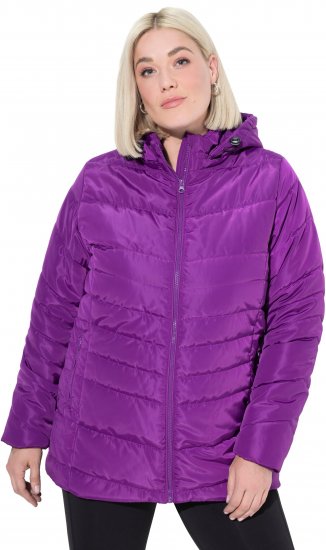 Ulla Popken Quilted Water Repellent Jacket Dark Purple - Dzsekik - 