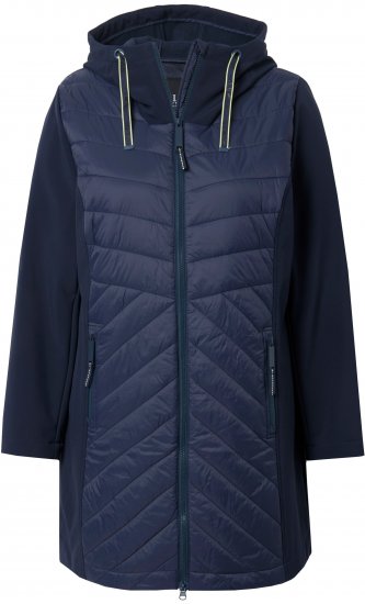 Ulla Popken HYPRAR Softshell Long Cut Jacket Navy - Dzsekik - 