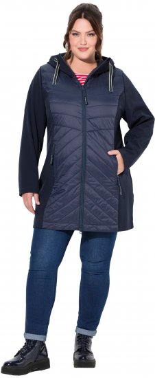 Ulla Popken HYPRAR Softshell Long Cut Jacket Navy - Dzsekik - 