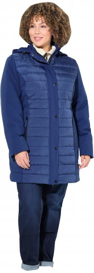 Ulla Popken HYPRAR Mixed Texture Water-Repellent Jacket Night Blue - Dzsekik - 