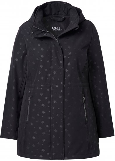 Ulla Popken HYPRAR Star Print Softshell Jacket Black - Dzsekik - 