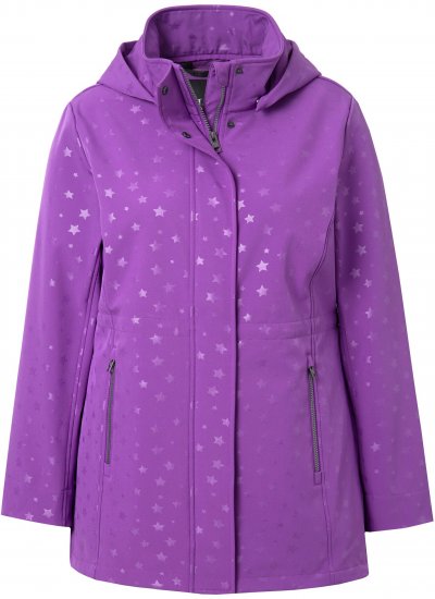 Ulla Popken HYPRAR Star Print Softshell Jacket Purple - Dzsekik - 