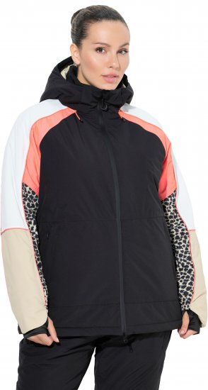 Ulla Popken HYPRAR Patchwork Sleeve Performance Jacket Black - Dzsekik - 