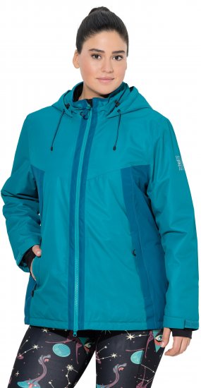Ulla Popken HYPRAR Triple Function Two-Tone Ski Jacket Emerald Blue - Dzsekik - 