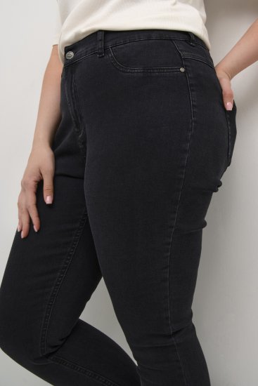 Kaffe Curve Laurina Farmer Mosott fekete denim - Női Farmer & Nadrágok Nagy Méretekben – Plus Size - 