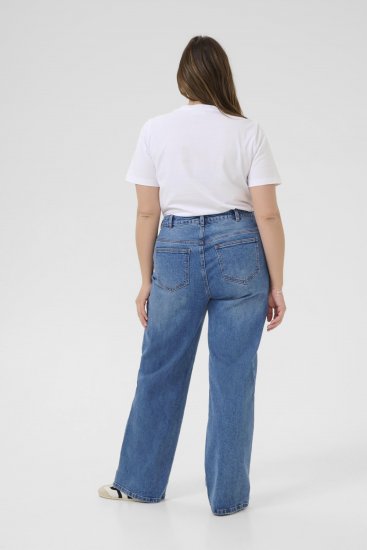 Kaffe Curve Leoana Széles szárú hosszú farmer Vintage kék - Női Farmer & Nadrágok Nagy Méretekben – Plus Size - 