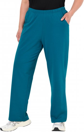Ulla Popken Pull On Knit Straight Leg Pocket Pants Dark Petrol - NŐI RUHÁZAT 40-66 - 