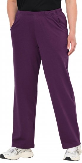 Ulla Popken Pull On Knit Straight Leg Pocket Pants Dark Blackberry - Női Farmer & Nadrágok Nagy Méretekben – Plus Size - 