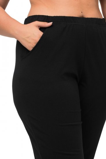 Ulla Popken Bootcut Elastic Waist Cotton French Terry Sport Pants Black - Ulla Popken - Ulla Popken Plus-Size Ruházat