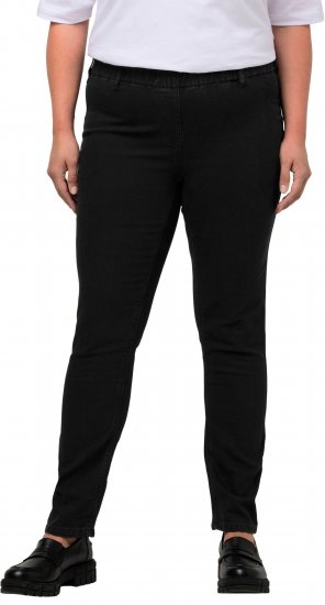 Ulla Popken Denim Look All Elastic Pocket Sienna Jeggings Black - Női Farmer & Nadrágok Nagy Méretekben – Plus Size - 