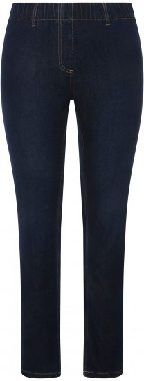 Ulla Popken Denim Look All Elastic Pocket Sienna Jeggings Dark Blue Denim - Női Farmer & Nadrágok Nagy Méretekben – Plus Size - 