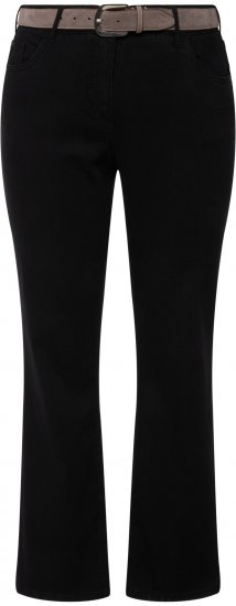 Ulla Popken Straight Leg Mandy Fit Stretch Jeans Black - Női Farmer & Nadrágok Nagy Méretekben – Plus Size - 
