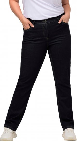 Ulla Popken Straight Leg Mandy Fit Stretch Jeans Dark Blue Denim - Női Farmer & Nadrágok Nagy Méretekben – Plus Size - 