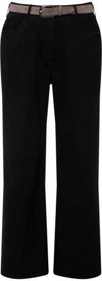 Ulla Popken Mary Fit Wide Leg Stretch Jeans Black - Női Farmer & Nadrágok Nagy Méretekben – Plus Size - 