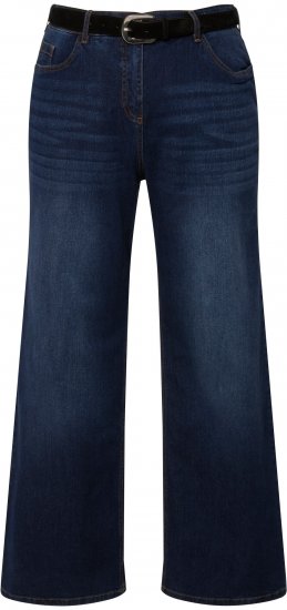 Ulla Popken Mary Fit Wide Leg Stretch Jeans Blue Denim - Női Farmer & Nadrágok Nagy Méretekben – Plus Size - 