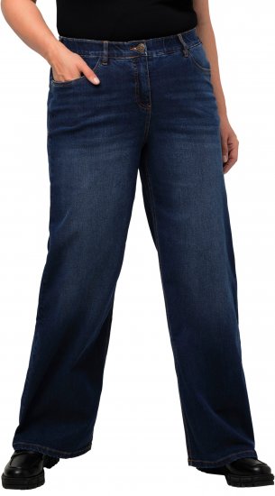Ulla Popken Mary Fit Wide Leg Stretch Jeans Blue Denim - Női Farmer & Nadrágok Nagy Méretekben – Plus Size - 
