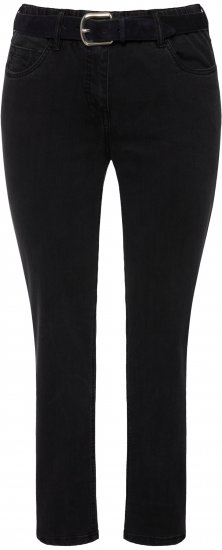 Ulla Popken Stretch Sarah Fit Skinny Jeans Black - Női Farmer & Nadrágok Nagy Méretekben – Plus Size - 