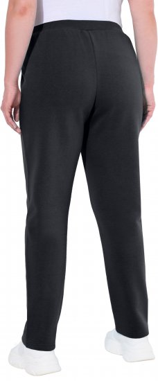 Ulla Popken Basic Drawstring Elastic Waist Cotton Blend Joggers Black - Női Farmer & Nadrágok Nagy Méretekben – Plus Size - 