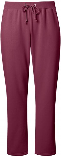 Ulla Popken Basic Drawstring Elastic Waist Cotton Blend Joggers Dark Berry - Női Farmer & Nadrágok Nagy Méretekben – Plus Size - 