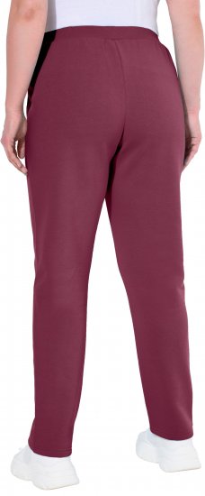Ulla Popken Basic Drawstring Elastic Waist Cotton Blend Joggers Dark Berry - Női Farmer & Nadrágok Nagy Méretekben – Plus Size - 