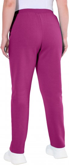 Ulla Popken Basic Drawstring Elastic Waist Cotton Blend Joggers Berry - Női Farmer & Nadrágok Nagy Méretekben – Plus Size - 