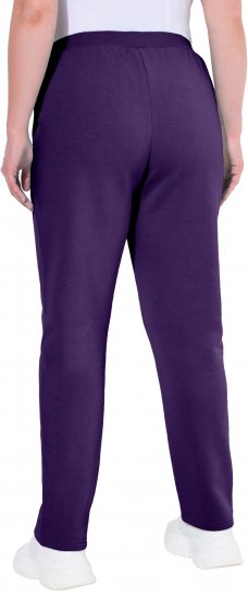 Ulla Popken Basic Drawstring Elastic Waist Cotton Blend Joggers Deep Violet - Női Farmer & Nadrágok Nagy Méretekben – Plus Size - 