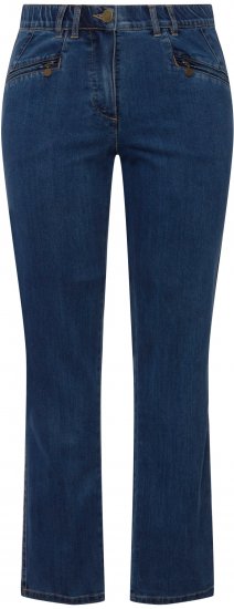 Ulla Popken Mony Elastic Waist Zip Pocket Jeans Blue Denim - Női Farmer & Nadrágok Nagy Méretekben – Plus Size - 