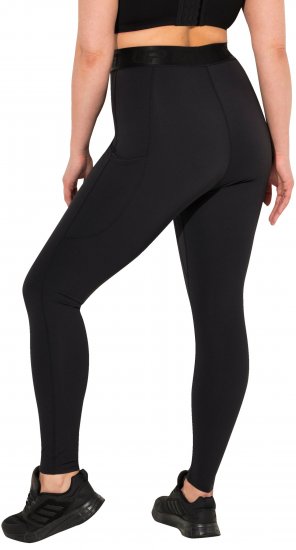 Ulla Popken Lightfit Quick Drying Leggings Black - Női Farmer & Nadrágok Nagy Méretekben – Plus Size - 
