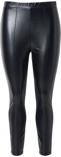 Ulla Popken Metallic Faux Leather Leggings Black - Női Farmer & Nadrágok Nagy Méretekben – Plus Size - 