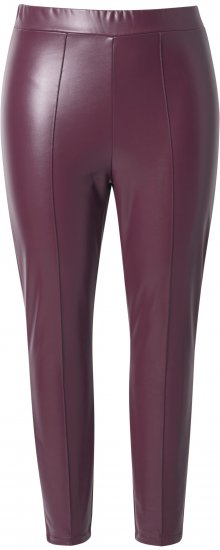 Ulla Popken Metallic Faux Leather Leggings Plum - Női Farmer & Nadrágok Nagy Méretekben – Plus Size - 