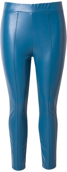 Ulla Popken Metallic Faux Leather Leggings Teal - Női Farmer & Nadrágok Nagy Méretekben – Plus Size - 