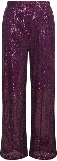 Ulla Popken Wide Leg Sequined Pants Mulberry - Női Farmer & Nadrágok Nagy Méretekben – Plus Size - 