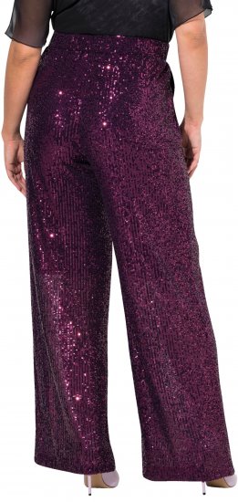 Ulla Popken Wide Leg Sequined Pants Mulberry - Női Farmer & Nadrágok Nagy Méretekben – Plus Size - 