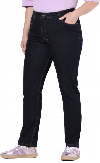 Ulla Popken Stretch Fit Jeans Dark Blue Denim - Női Farmer & Nadrágok Nagy Méretekben – Plus Size - 