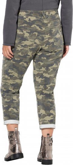 Ulla Popken Camo Boyfriend Pants Olive Grey - Női Farmer & Nadrágok Nagy Méretekben – Plus Size - 