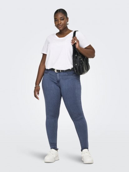 Only Carmakoma Thunder Life Skinny Fit Jeans Blue Denim - Női Farmer & Nadrágok Nagy Méretekben – Plus Size - 