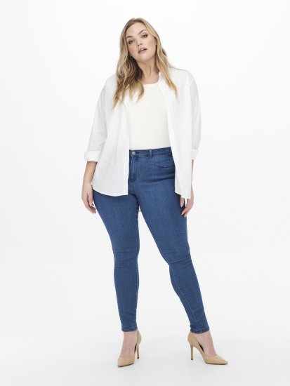 Only Carmakoma Thunder Life Skinny Fit Jeans Blue Denim - Női Farmer & Nadrágok Nagy Méretekben – Plus Size - 