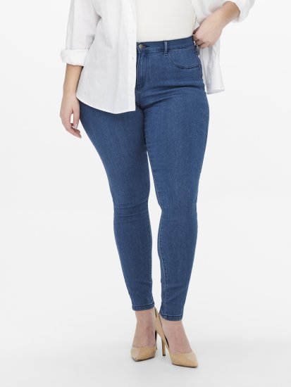 Only Carmakoma Thunder Life Skinny Fit Jeans Blue Denim - Női Farmer & Nadrágok Nagy Méretekben – Plus Size - 
